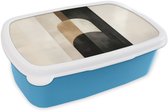 Boîte à lunch bleu - Lunchbox Géométrique - Formes - Blanc - Boîte à lunch 18x12x6 cm