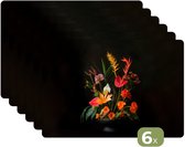 Napperons - 6 pièces - 45 x 30 cm - Sets de table en plastique - Bol - Bouquet - Fleurs - Dessous Assiettes - Décoration de table - Accessoires de décoration de table de Cuisine - Dessous de Vinyl - Décoration de table