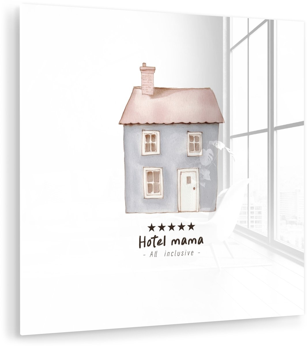 Lichtblauw - Huisje - Mama - Tekst