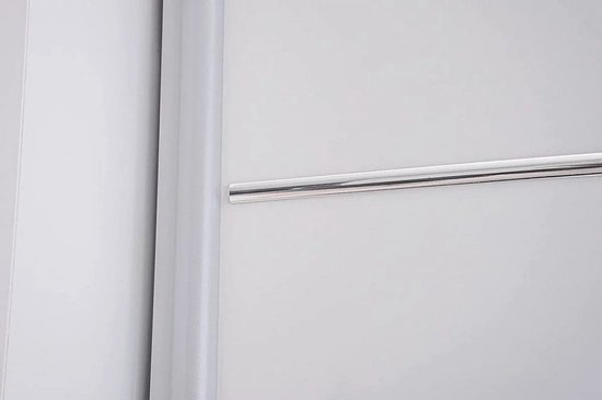 Armoire FLIX 200 cm - Armoire 2 portes coulissantes avec tiroirs et barres décoratives - Armoire moderne pour chambre (Wit)