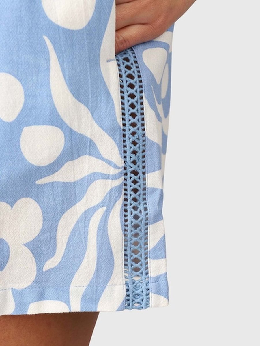 Brunotti Candice-Swirl Korte Broek Dames 100% Katoen – L Bluebell
