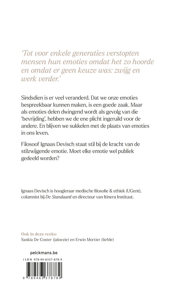 Een kleine filosofie van grote emoties - back cover