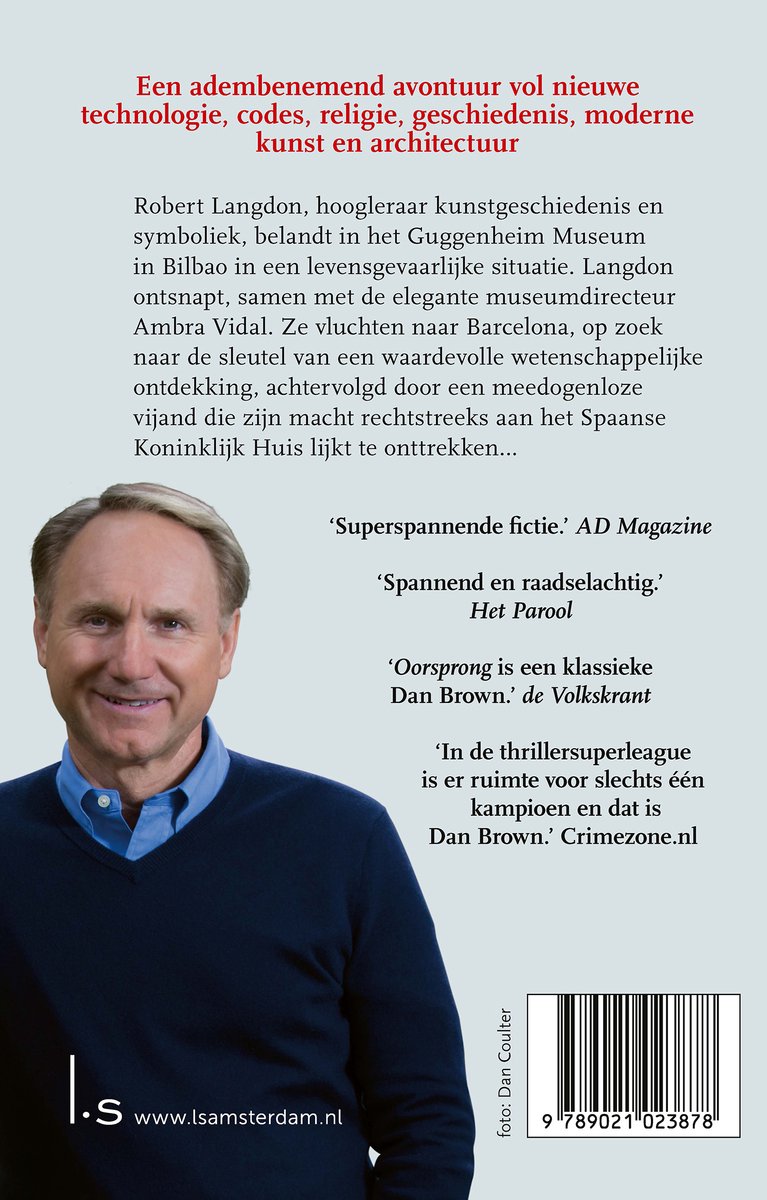 Robert Langdon 5 - Oorsprong - back cover