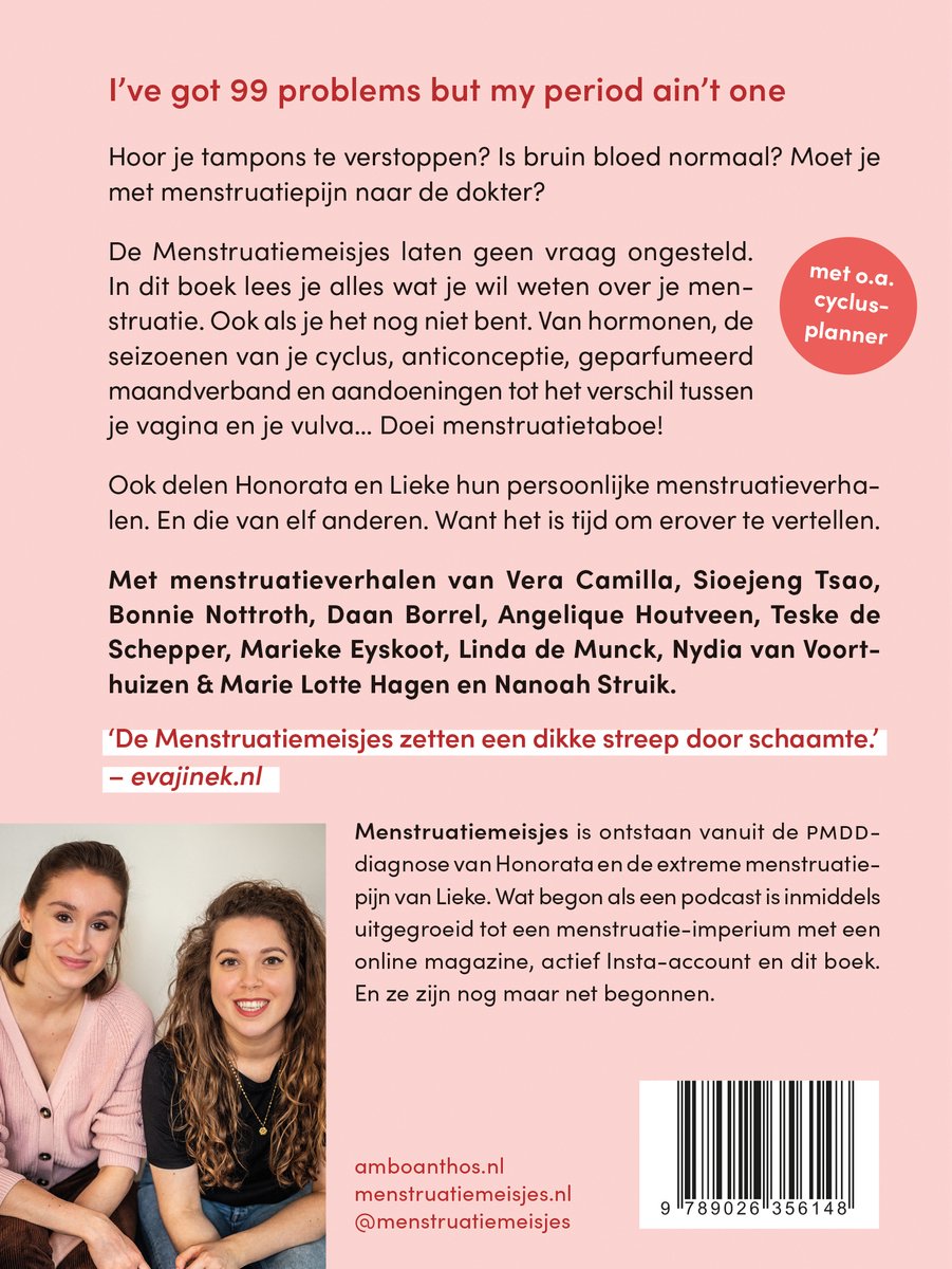 Boekomslag met twee vrouwen, titel 'I've got 99 problems but my period ain't one'.