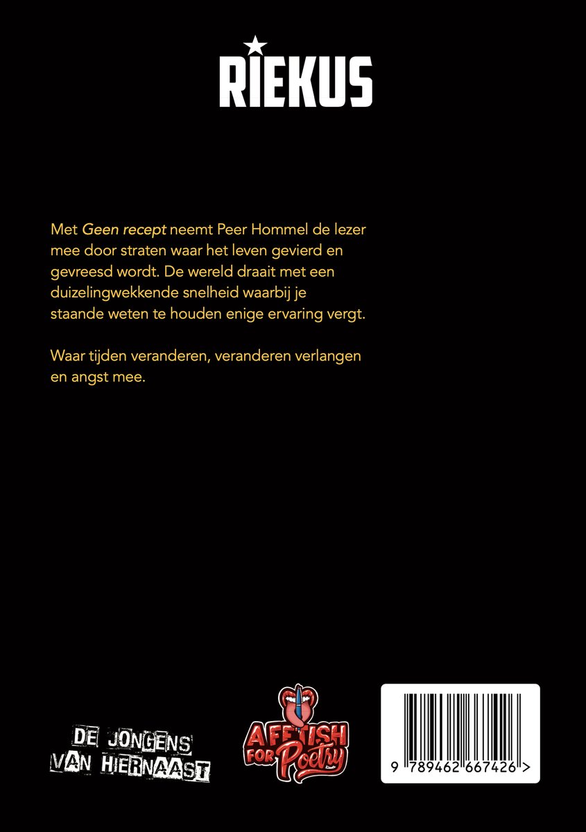 Riekus 1 - Geen recept - back cover