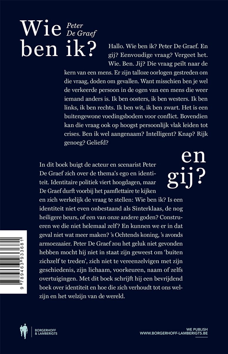 Wie ben ik ? En Gij ? - back cover