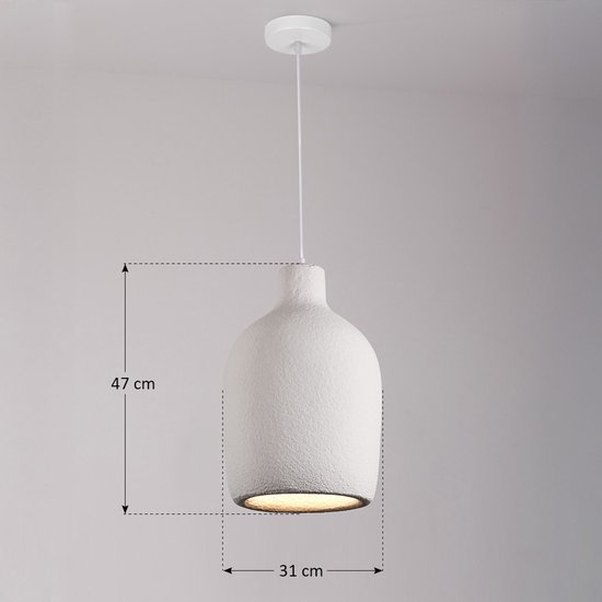 LumenXL - Suspension Wabi Sabi Hikari - Effet pierre Ø31 cm - Wit - E27