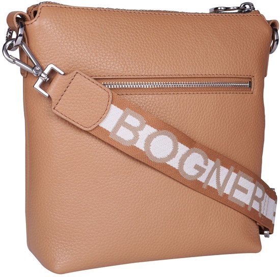 Bogner Cuir Sac à épaule bandoulière Andermatt Flavia Shoulderbag Tannin Beige