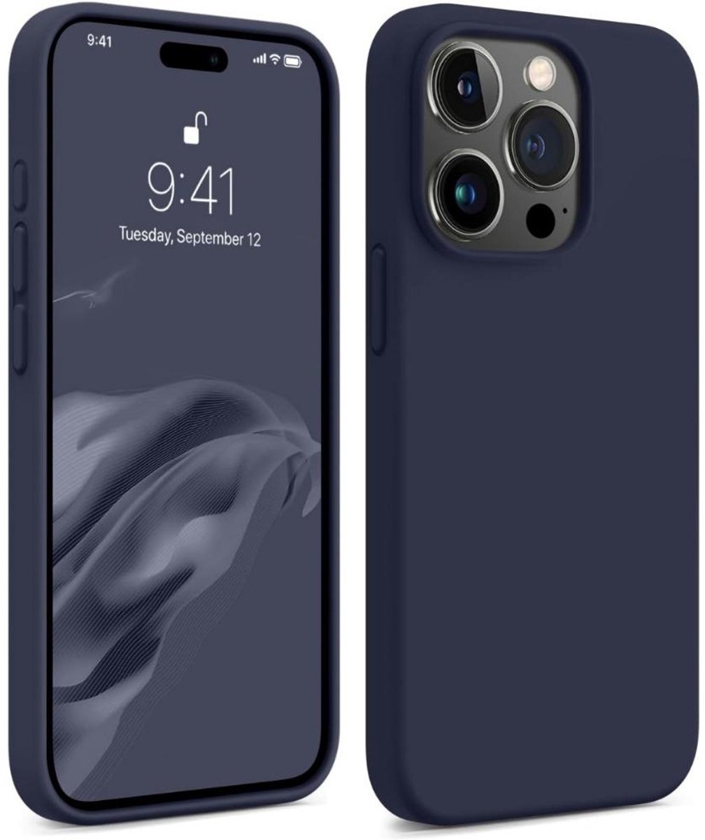 Shockproof Backcover - Liquid Silicone Soft Hoesje - Geschikt voor: iPhone 15 Pro - Navy Blauw