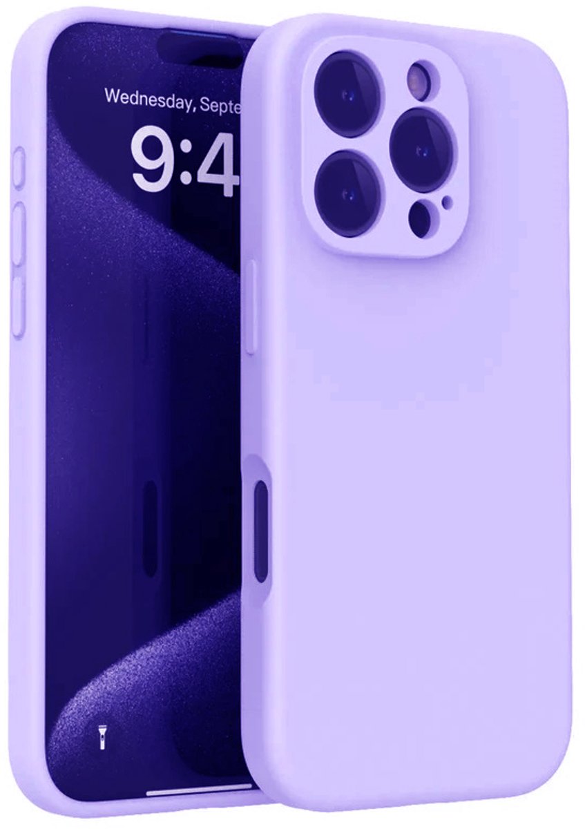 Shockproof Backcover - Liquid Silicone Soft Hoesje - Geschikt voor: iPhone 14 Pro Max - Paars