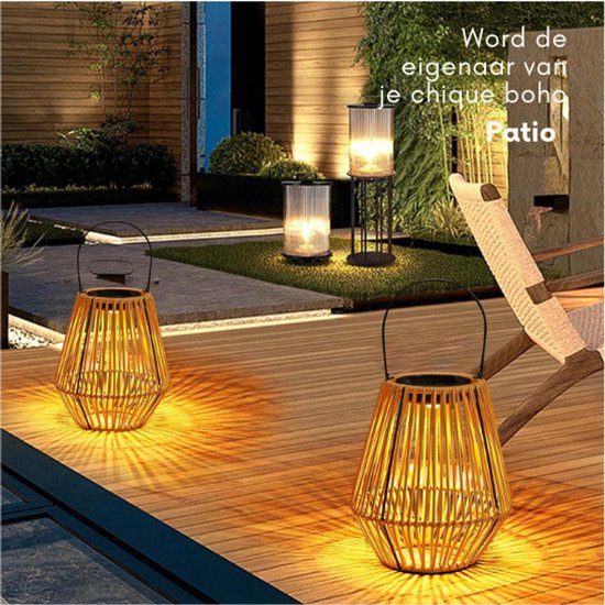Lampes Solaires Suspendues Extérieur Rotin - Éclairage Jardin Terrasse Balcon LED Automatique