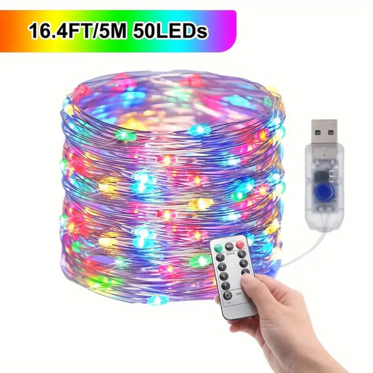 Nivard Lichtslinger - Lichtsnoer Buiten - Binnen - Klimop Slinger - Slinger Met Led Lichtjes - Gemengde Kleuren - 10M