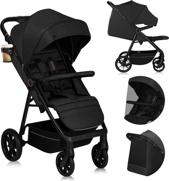 Foto: Lionelo mira kinderwagen wandelwagen voor kinderen tot 22 kg voorwielen 360 verstelbare rugleuning handgreep waterdichte xxl luifel met upf50 5 puntsgordel grote off road wielen volledige schokdemping compact opvouwbaar