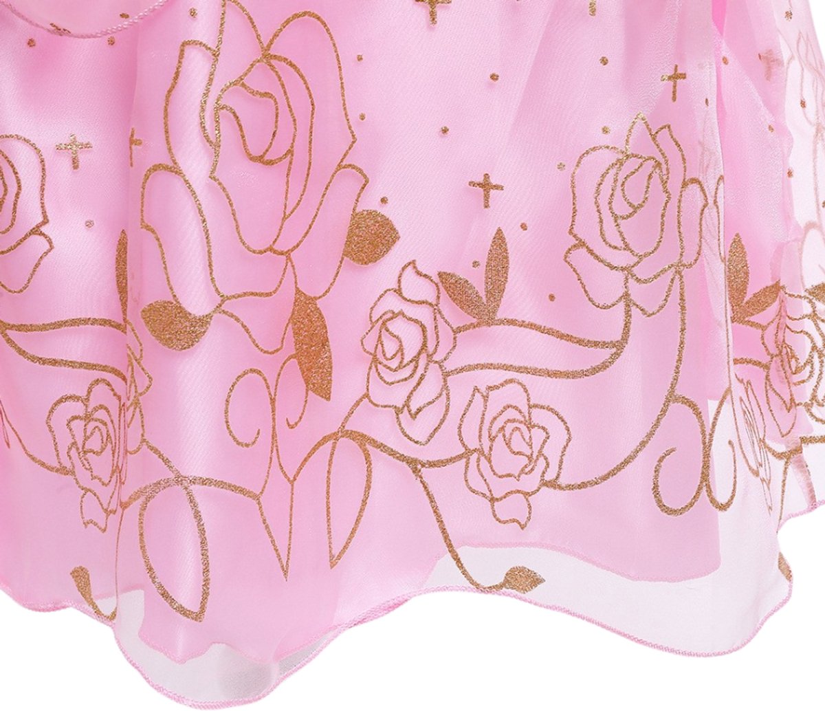 Joya Kids® Luxe Prinsessenjurk Lichtroze voor kinderen | Jurk met Glans & Tule | 11-delige Verkleedset met Accessoires | Verkleedjurk Meisje Tule Rok | Halloween kostuum | Carnaval kleding | Prinses kostuum Jurk | Maat 110 — afbeelding 17