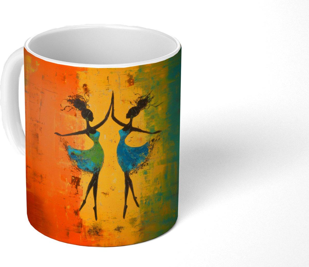 Mok - Koffiemok - Dansen - Vrouwen - Verfstructuur - Mokken - 350 ML - Beker - Koffiemokken - Theemok