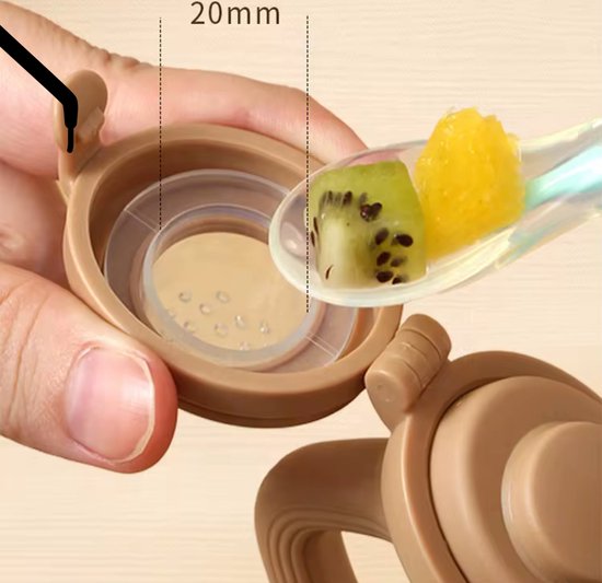 Sucette - Sucette Fruit - Sachet à grignoter - Nourriture pour bébé - Sans BPA et 100 % Siliconen - Sucette bébé - Fruit Bébé - beige