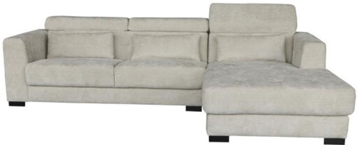 Tower Living Brighton hoekbank 3-zits chaise longue rechts stof XS85 ivoor 282x196x76 cm Naturel