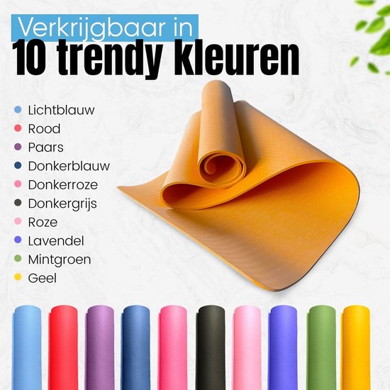 Padisport TPE Yogamat Oranje – Pilates Mat – Yoga Mat Anti Slip - Pilatesmat - Yogamat - Fitnessmat van Padisport — afbeelding 3
