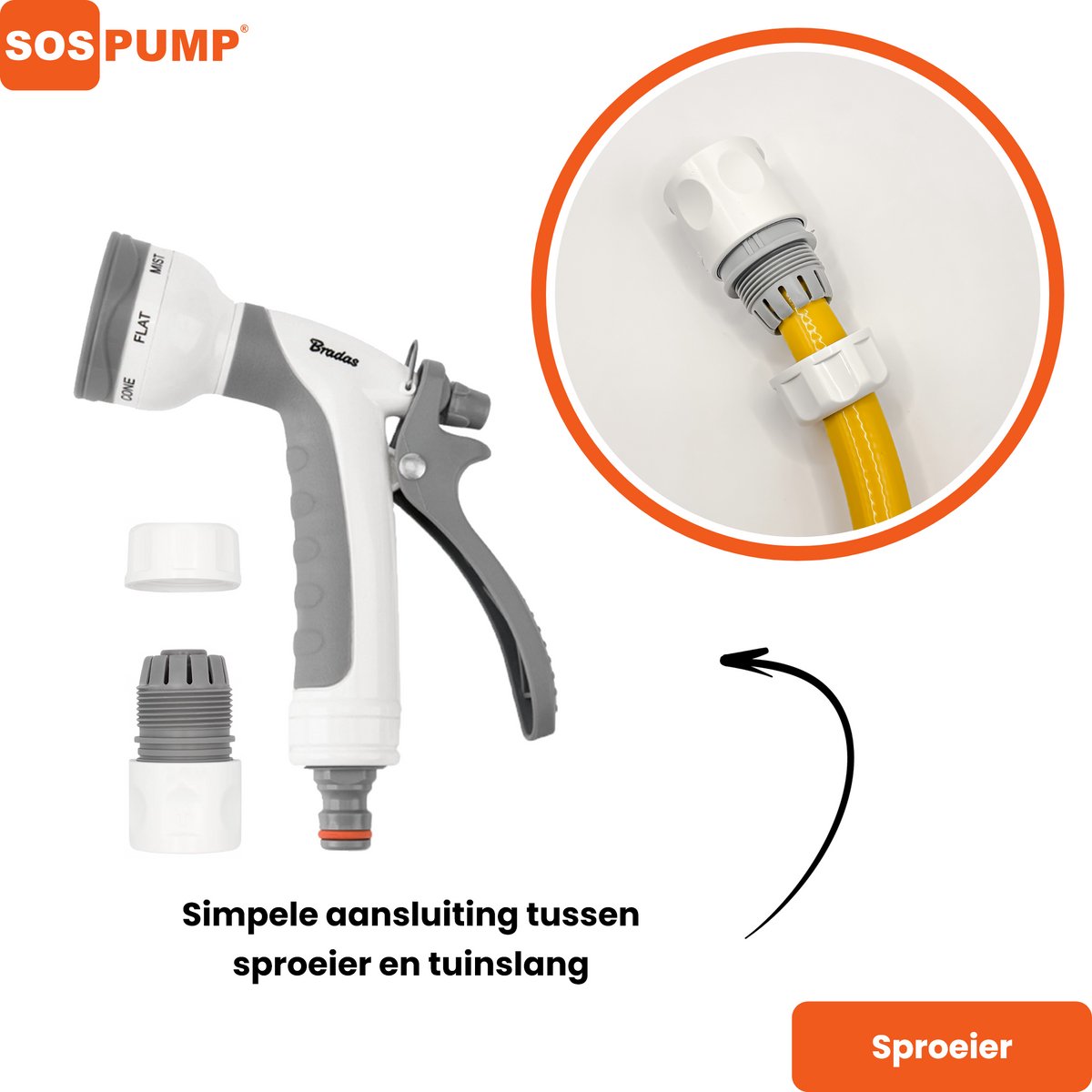 SOS PUMP ® Tuinslang 25 m Set – Flexibel & Anti-Knik – Inclusief Sproeibroes & Koppelingen – Gardena – Tuinbewatering – Reiniging – foto 8