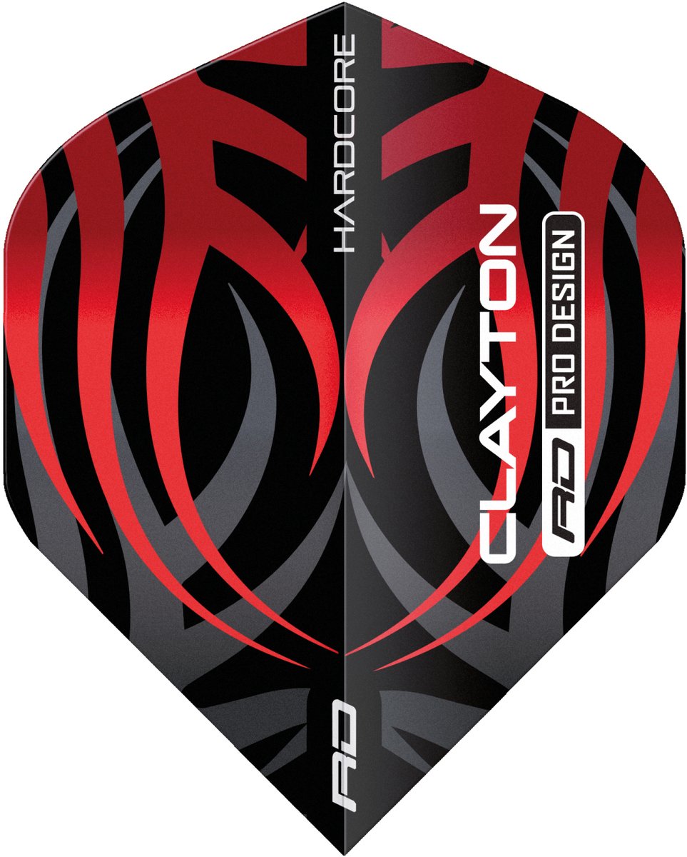 Red Dragon Jonny Clayton Hardcore Black & Red Tribal - Dart Flights