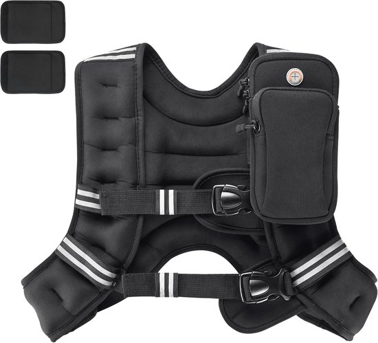 PROIRON Weighted Vest 10kg, Weight Vest for Men Women with Comfortable Breathable Fabric, Adjustable Buckle, Reflective Strip, Leak-Proof Iron Sand for Running Gym Workout Strength Training