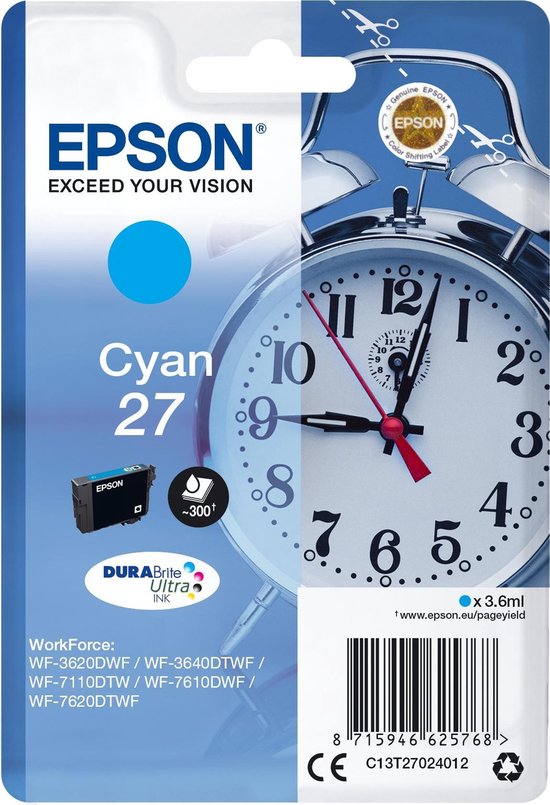 Epson 27 - Inktcartridge / Cyaan