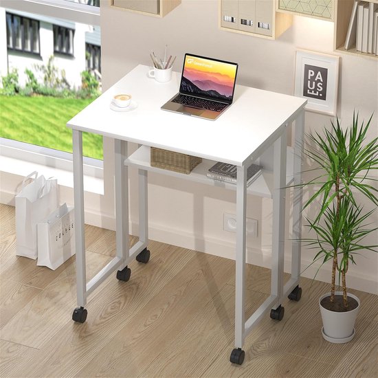SoBuy FWT88-F Opvouwbaar bureau voor kleine ruimte, computerbureau