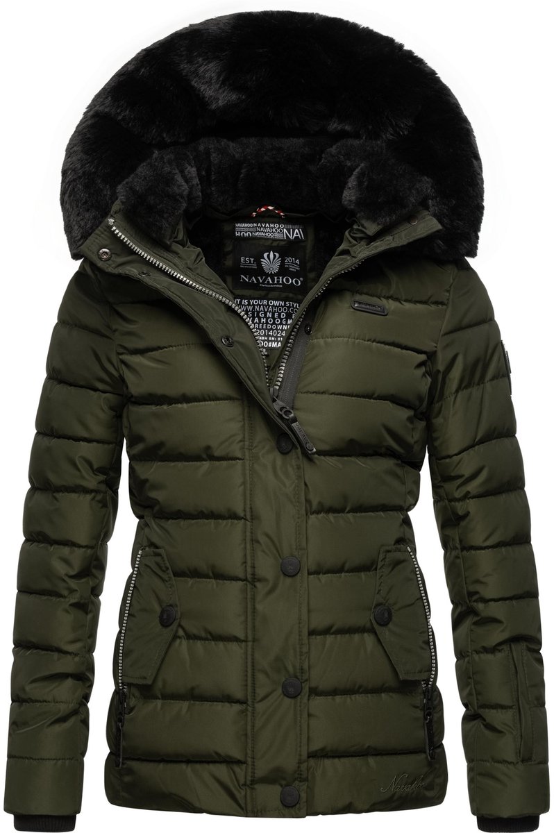 Gewatteerd & Winddicht Navahoo Milianaa - Winterjas Dames - Volwassen - Capuchon - Olijf - M