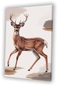 Hert, Digital Art, Bruin, wit, zwart, beige, grijs