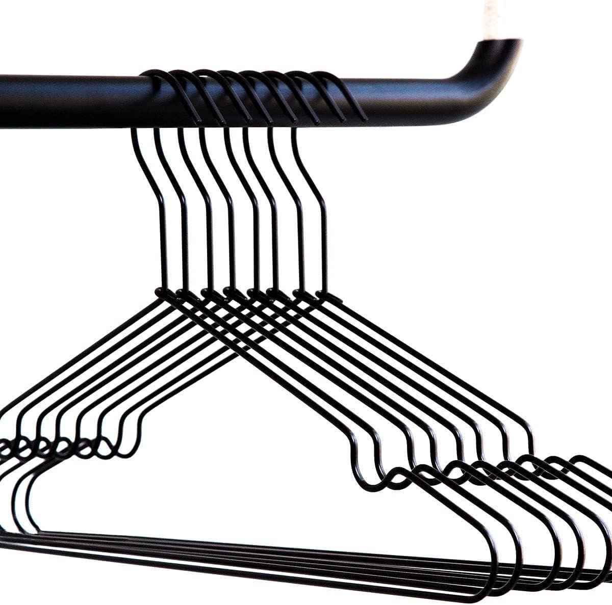 Design kleerhangers van stevig metaal - 8 stuks (zwart)