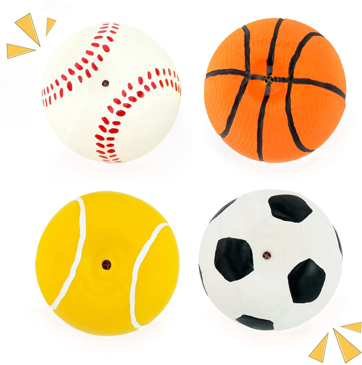 Ibenzoa® Interactief Latex Hondenspeelgoed Set van 4 Stuks met Geluid voor Kleine en Middelgrote Honden