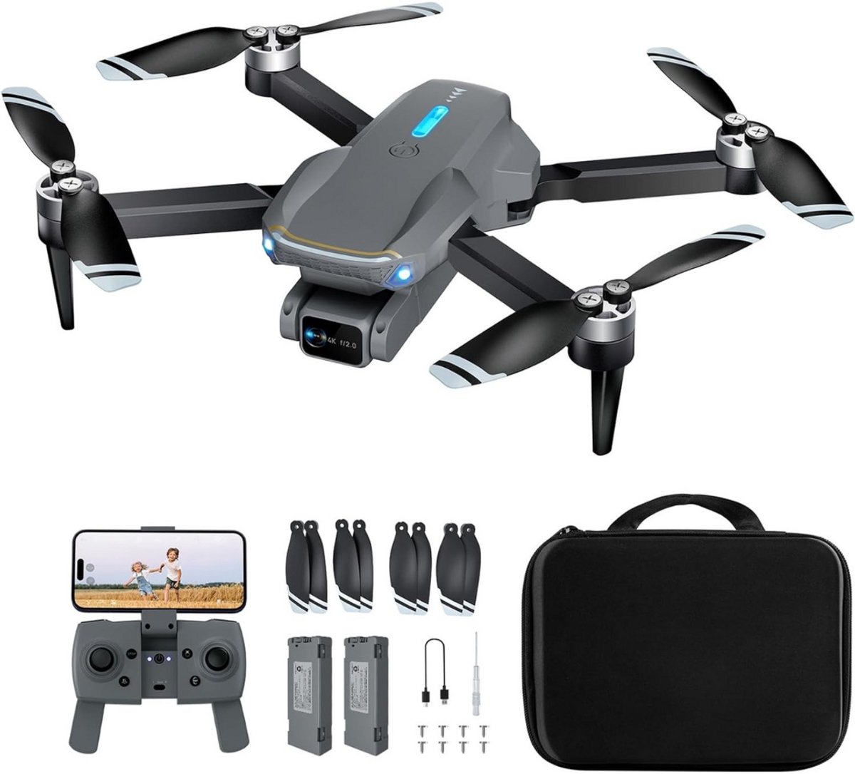 GTB® Drones met Camera voor Volwassenen - Drones - Drones met Camera - Zwart - 27cm x 29cm x 6cm