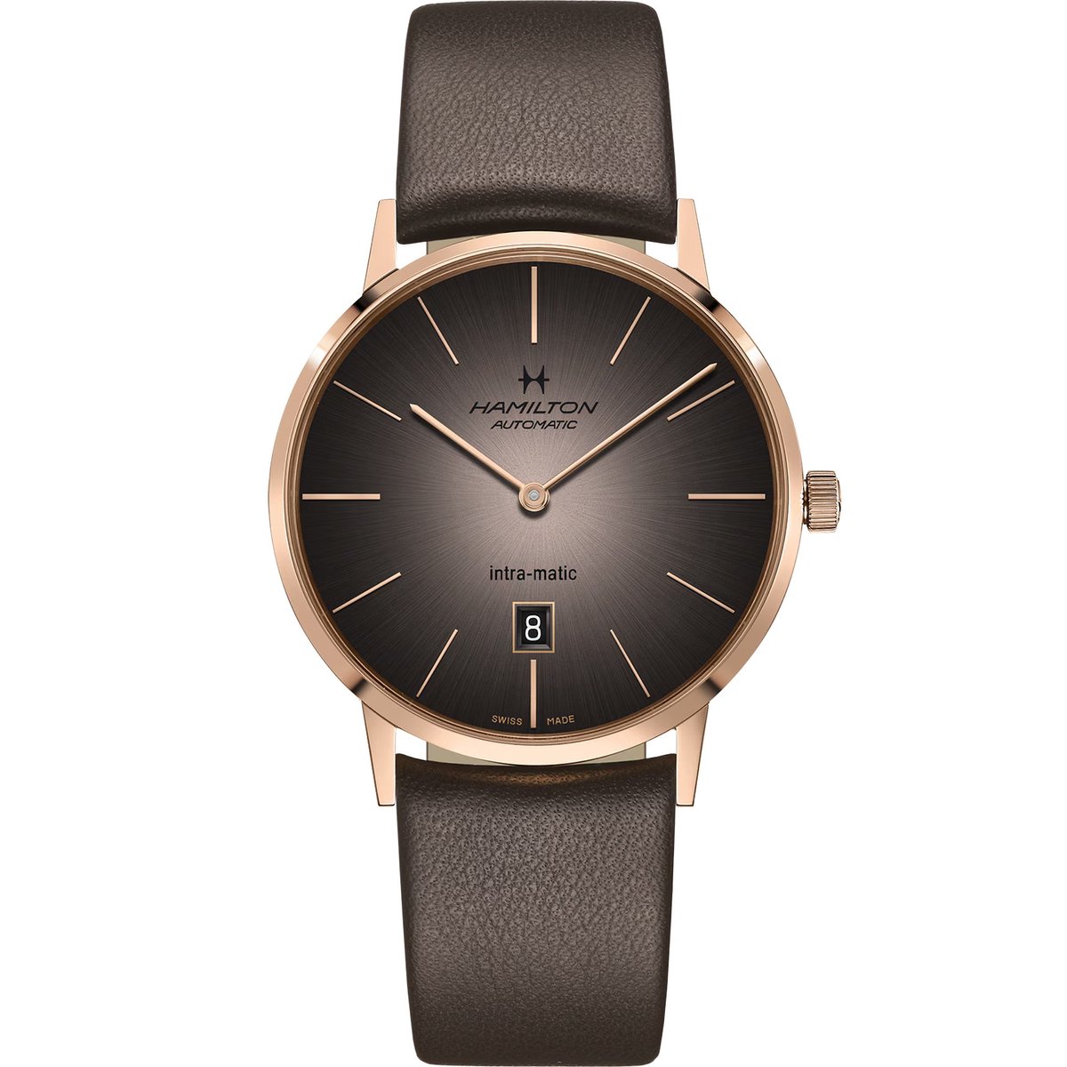 Hamilton American Classic Intra-Matic H38745501 Horloge - Leer - Goudkleurig - Ø 42 mm