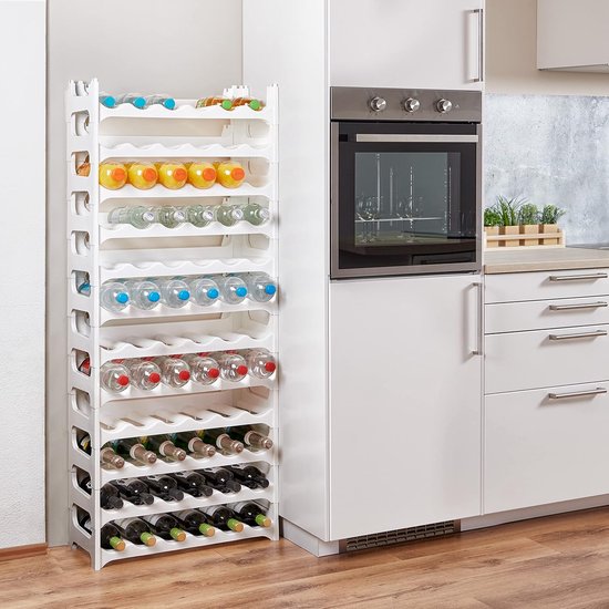 Grizzly flessenrek - modulair, stapelbaar ontwerp voor 24 flessen, wit wijnrek