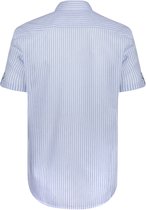 Chemise Felix Hardy - Rayée - Popeline de Katoen et lin - Manches courtes Homme Blauw - S