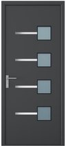 Bol.com Vente-unique Voordeur van aluminium H218 x L96 cm antraciet - Rechts openslaand - AMARES aanbieding