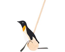 Goki Houten Duwfiguur Pinguin