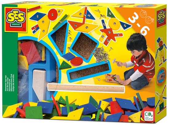 SES - Hamertje Tik - original - Montessori speelgoed - originele set met basis vormen