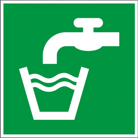 Autocollant eau potable - ISO 7010 - E015 200 x 200 mm