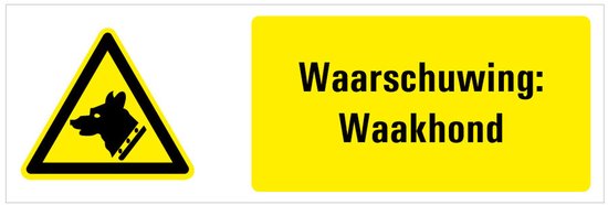 Avertissement pour l'autocollant de texte de chien de garde, W013 200 x 75 mm