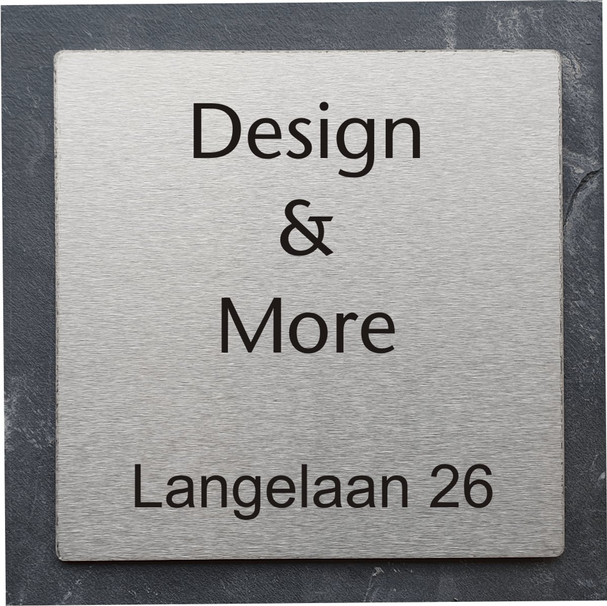 Naambordje voordeur leisteen 15x15cm LS04