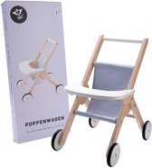 Bol.com Poppenwandelwagen gemaakt van hout grijs/ blauw aanbieding