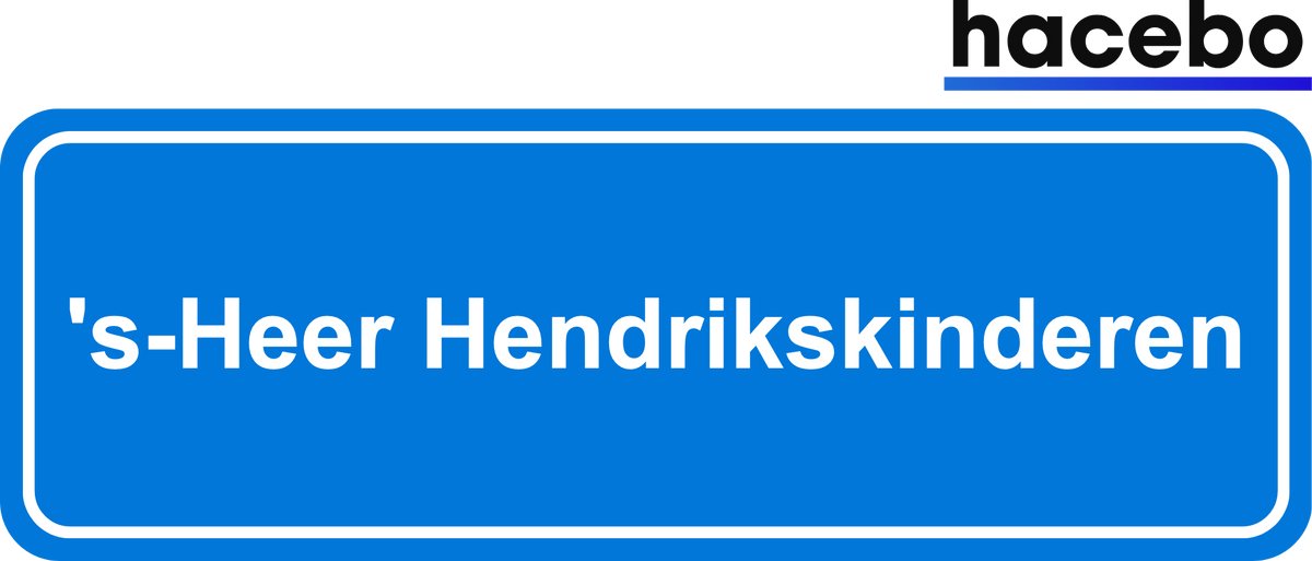 Hacebo - Plaatsnaam Sticker - 29x10 CM - 's-Heer Hendrikskinderen sticker - Verkeersborden sticker - grappige cadeaus - 's-Heer Hendrikskinderen