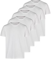 riverso Heren T-Shirt RIVDean 5 Pack regular fit Wit XL Ronde Hals Volwassenen - gemaakt van 100% katoen