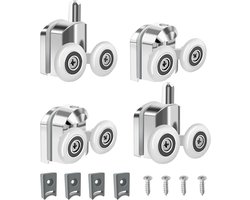 4 Wielen voor Douchedeuren - Geschikt voor Douchecabines - 4 Stuks - Metaal