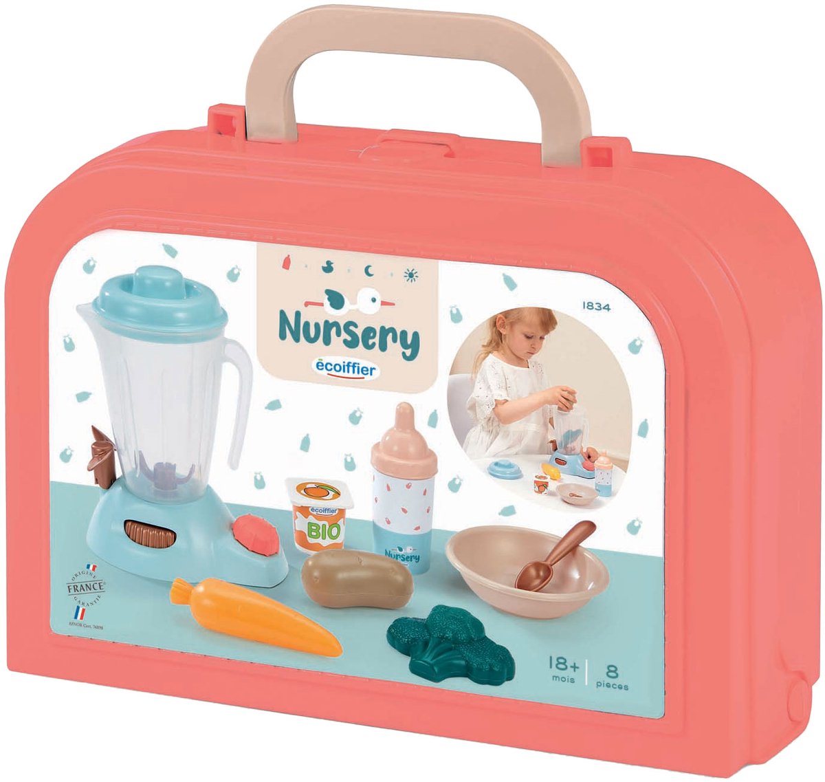 Ecoiffier Nursery Verzorging - Baby's Voedingsset in Koffer - 8dlg.