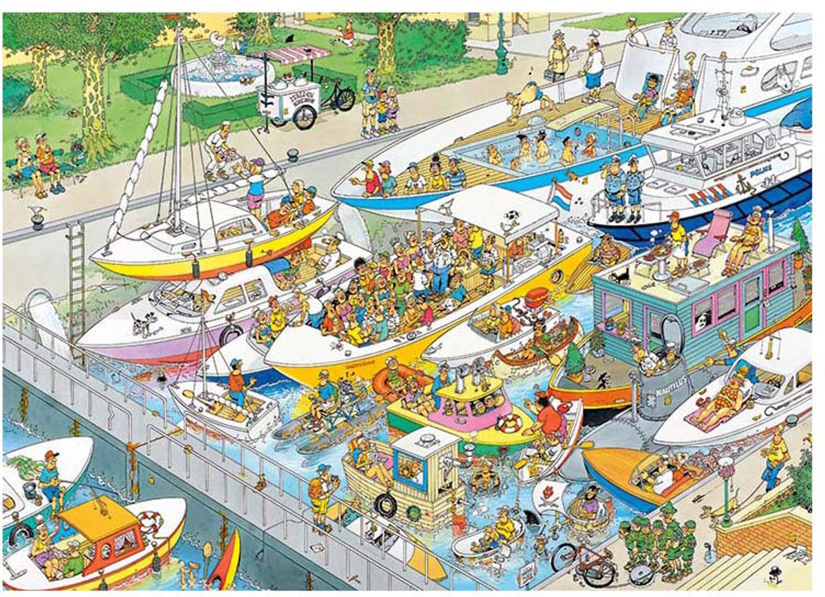 Jan van Haasteren - De Sluizen - 1000 stukjes puzzel - Legpuzzel — afbeelding 10