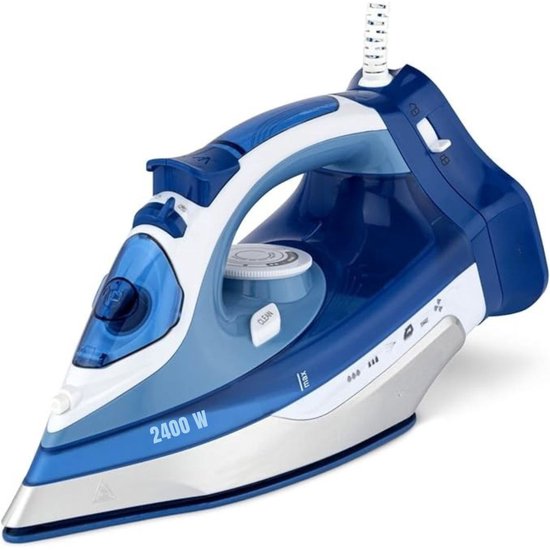 Zylo® Strijkijzer Draadloos - Strijkijzer - Stomer Kleding - Wit en Blauw - 34cm x 12cm x 15cm