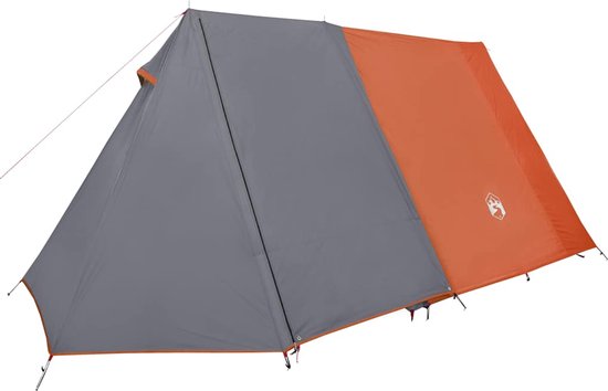 vidaXL - Tent - 3-persoons - waterdicht - grijs - en - oranje — afbeelding 3
