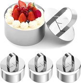 Set de 4 cercles à dessert et à dîner - Acier inoxydable - 8 cm
